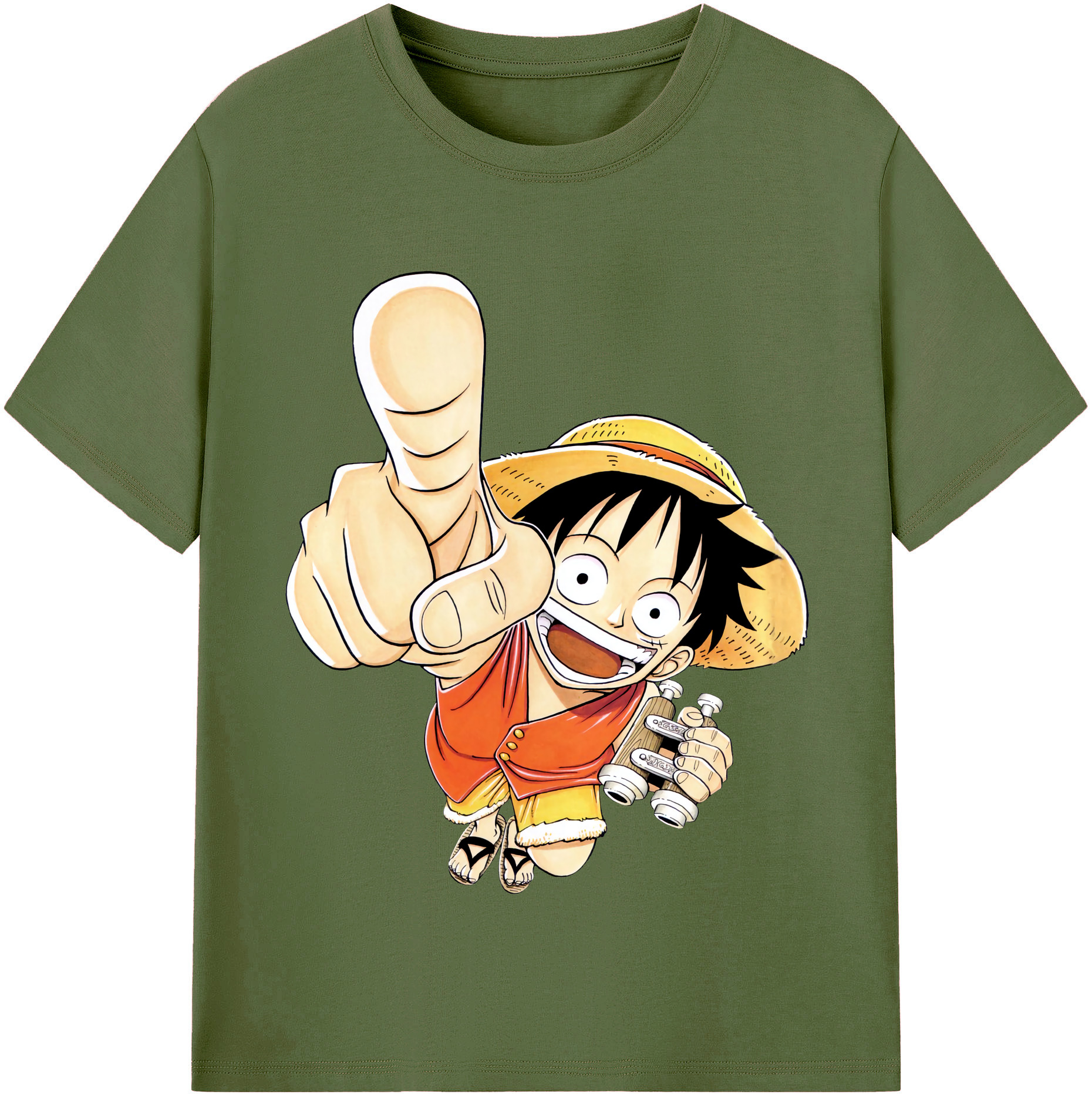 ワンピース モンキー・D・ルフィ ONE PIECE Monkey D. Luffy 綿100％半袖Tシャツ（フロントプリント）